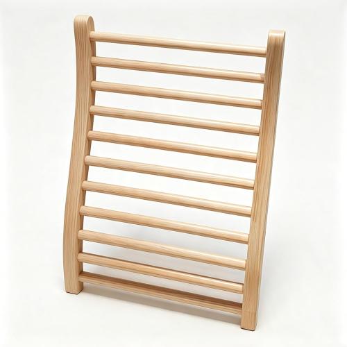 Loyly Accessories Wooden Ergonomic Backrest Slip-Resistant Comfortable S-Shaped Design Sauna Chair with Backrest, Sauna Accessories for Any Barrel or Infrared Sauna