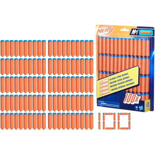 Nerf N Series N1 Darts, Includes 100 Darts, Compatible Only with Nerf N Series Blasters, Outdoor Games, Ages 8  (Amazon Exclusive)