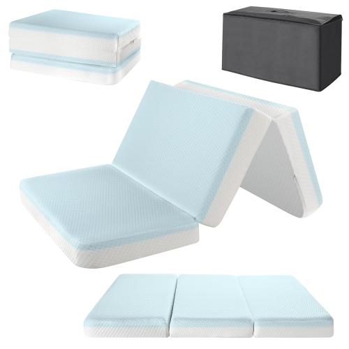 3'' Trifold Crib Mattress,38x26 Inch Trifold Mattress for Playpen and Playard,Portable Travel Memory Foam Mattresses Baby Infant, Odorless Breathable Pack and Play Mattresses Removable Cover