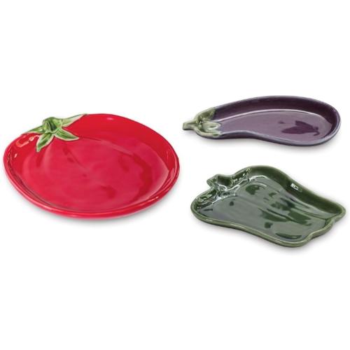 Melrose Vegetable Plate Set of 3, Ceramic, 7-inch Length