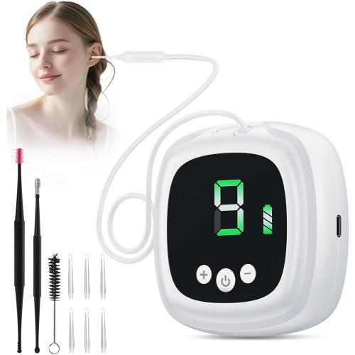 Ear Vacuum Wax Removal Kit, 9 Levels Strong Suction Ear Wax Vacuum Cleaner Electric Ear Wax Remover USB Rechargeable Reusable Ear Suction Device for Adults Children Indoor Outdoor Travel