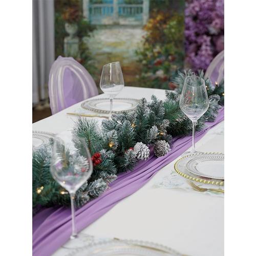 Pre-Lit Artificial Christmas Garland, Snowflake Garland, White Lights 50, Decorated with Pine Cones, Berry Clusters, Plug in, Christmas Decorations, 9 Feet