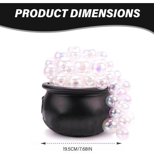 Halloween Cauldron Bubbling Cauldron with LED Light USB Charging Pot DIY Plastic with Clear Balls, String Light ＆ Cotton Kit for Halloween Decor, Pot