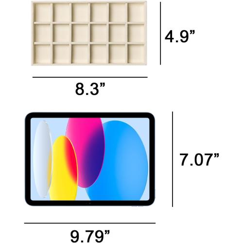 Frebeauty Jewelry Organizer Tray,Stackable Velvet Jewelry Trays,Drawer Inserts Earring Organizer For Women Jewelry Storage Display Case for Rings Stud Necklaces,Set of 9(Grey)