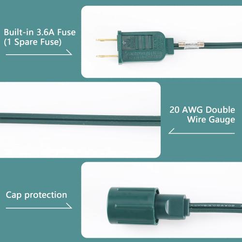 1 Pcs Coaxial LED Mini Light Power Connector Green Christmas Light Adapter Plug Green Connector Cords Christmas Tree Replacement Parts