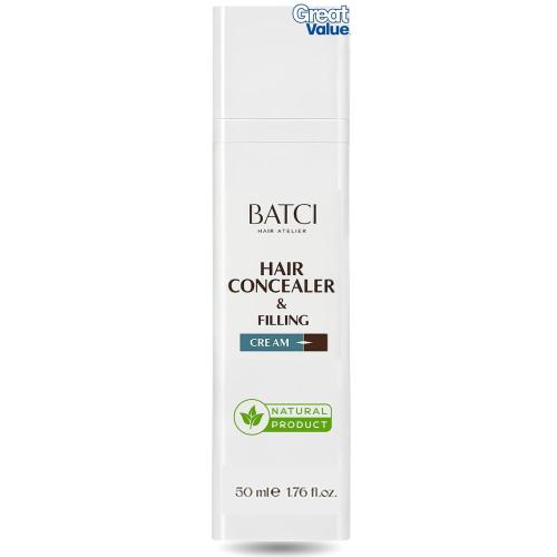 Batcı Hair Concealer & Filling Cream for Bald Spots & Thinning Hair – Waterproof, Sweat-Proof Scalp Coverage – Natural Root Touch-Up Cream for Men & Women – 1.69 Fl Oz 50 ml