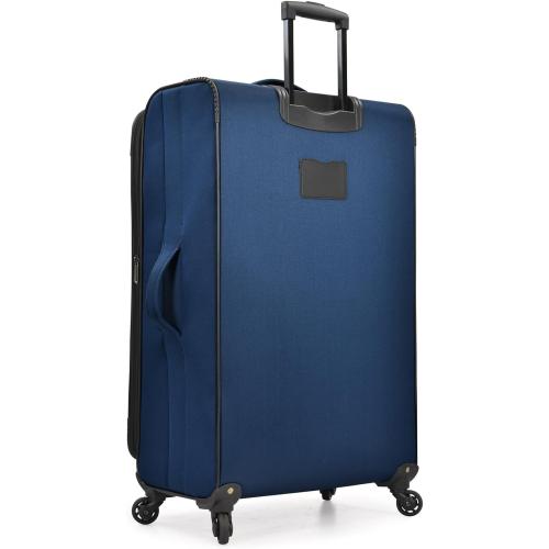 U.S. Traveler Aviron Bay Expandable Softside Luggage with Spinner Wheels, Navy, Large 31-Inch
