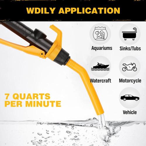 ELEAD Portable Battery Powered Pump - Electric Fuel/Water Transfer Pump 2.4 GPM, Liquid Siphon Pump with Adjustable Flow Control, Gas Pump with Filter Design, Gas Can Pump Ideal