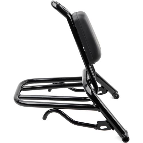 Minho Motorcycle Rear Luggage Rack in Heavy Iron Material Come with High Rebound Sponge Backrest Compatible with Yamaha Zuma 125cc Scooter 2010-2013 3TH-4TH Generation, Black Color