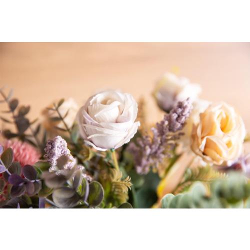 Clear Jar Multicolor Fake Flowers with Vase, Faux Peony Silk Flowers for Home Decor, Coffee Table, Living Room, Bathroom Plant Decor, Centerpiece Table Decorations