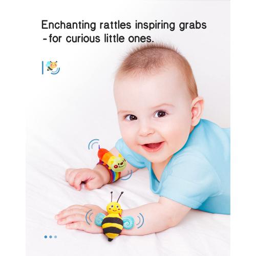 Infinno Baby Wrist Rattle Socks and Foot Finder Set, Perfect Baby Toys for 0-12 Months Newborn Boys and Girls As Shower Gifts, Garden Bug Series