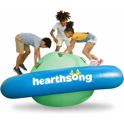 Hearthsong 8-Foot Inflatable Dome Rocker with 6 Handles - Children's Fun Play Equipment Blow Up Giant Bouncer Backyard Toy for Outdoor Game Activities for Boys & Girls Ages 5  (Max Weight 250 lbs)