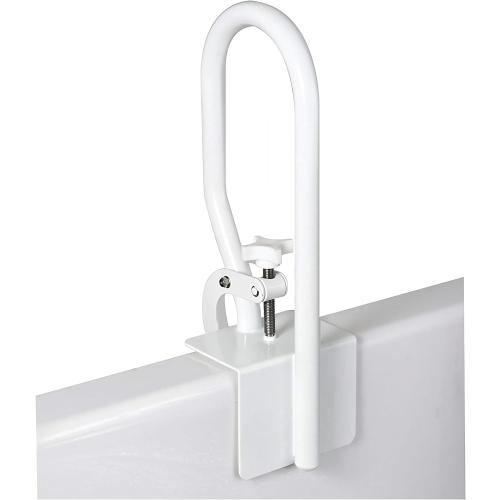 Carex White Bathtub Rail - Grab Bars for Bathroom, Bathtubs & Showers - Side Hand Grip Railing & Support - Shower Handle & Bath Tub Bar Clamps for Seniors & Elderly