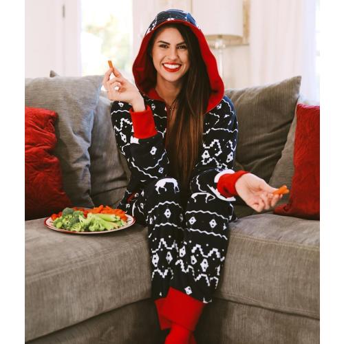 Size Large Blue Tipsy Elves Christmas Onesies for Adults - Comfy Unisex Matching Holiday Jumpsuits with Convenient Pockets