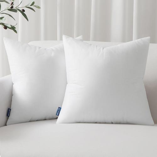Color White MIULEE Set of 2 Throw Pillow Inserts 100% Virgin Filling Nowoven Pillow Inserts for Couch Sofa Living Room