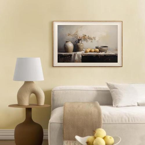 ASTRDECOR Framed Kitchen Wall Art Prints, Rustic Kitchen Farmhouse Wall Decor Living Room, Vintage Jars Still Life Oil Painting Dining Room Wall Decor, Fruits Botanical Canvas Wall Art-20''x 30''