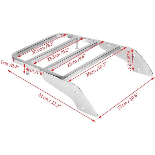 Rear Luggage Rack, Motorcycle Rear Sissy Bar Luggage Rack for Honda Shadow VT750 C2 1997-2003 (Chrome Silver)