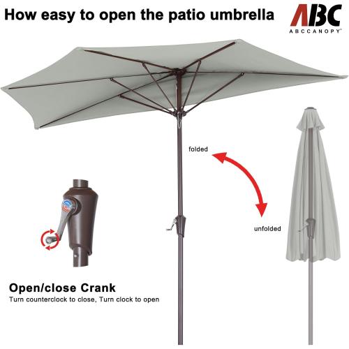 ABCCANOPY Patio Umbrella 11FT - Outdoor Half Umbrellas for Patio, Backyard, Garden, Deck (Ash Gray)