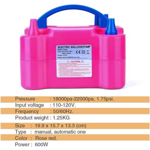 Electric Air Balloon Pump, Portable Dual Nozzle Electric Balloon Inflator/Blower for Party Decoration,Used to Quickly Fill Balloons - 110V 600W