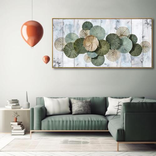 Wall Art Simple Wall Decor Green Canvas Painting Abstract Wall Art for Bedroom Living Room Dining Room Home Office Decor 30x60 with Framed