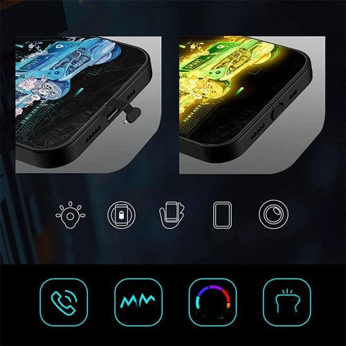 Intelligent Sound Control Light-Up Phone Case for iPhone 13/14pro Max (Color : A#, Size : for iPhone 14)