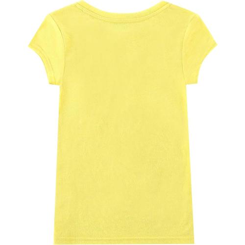 Size 4-13 Color Yellow, Pink and Purple Bienzoe Girls Short Sleeve T-Shirt: Kids Aged 4-13 Cute Crewneck Tee 3pcs Pack - Breathable Tops for Beach Trip Outdoor Play