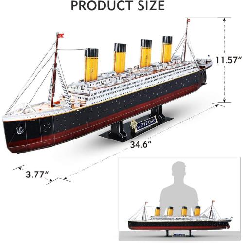 CubicFun Titanic 3D LED Puzzles for Adults 266 Pieces,Titanic Toys for Teens, Home Decor Birthday Gifts Adults Easter Gift