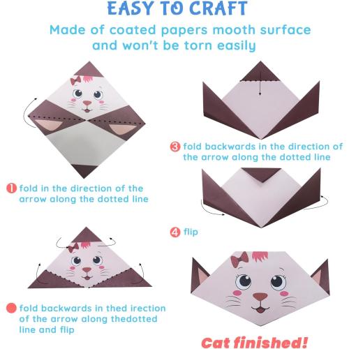 Origami Kit for Kids Ages 5-16, 116 pages with 54 Patterns & Instruction Book | Origami Paper Kit for Beginners & Advanced | Arts & Crafts Toys for Girls & Boys Ages 8-12 | Birthday & Christmas Gifts