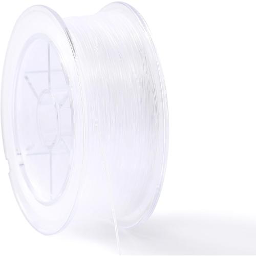 KONMAY Clear Fishing Wire with Case, 50 Yards 0.8mm Monofilament Nylon Fishing Line, Invisible Craft String for Hanging Ornaments, Decorations, Crafting, Balloon Arch, Beading and Jewelry Making