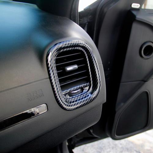 crosselec Carbon Fiber Center Consoles Dashboard Instrument Gauge Cluster Dash Air Vent Panel Kit Cover Trim Garnish Bezel for for Dodge Charger 2015-2023 (Black Carbon Fiber)