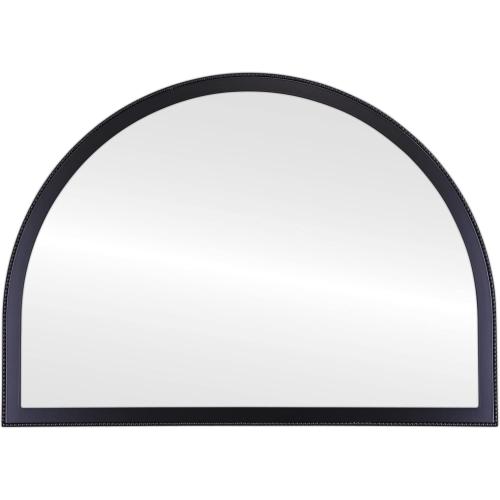 OVALCREST - Crescent Wooden Beveled Wall Mirror for Home Decor, Bathroom, Vanity, Bedroom, Living Room, Hallway - Matte Black - 38.375x27.375 Outside Dimensions - Vasser Style