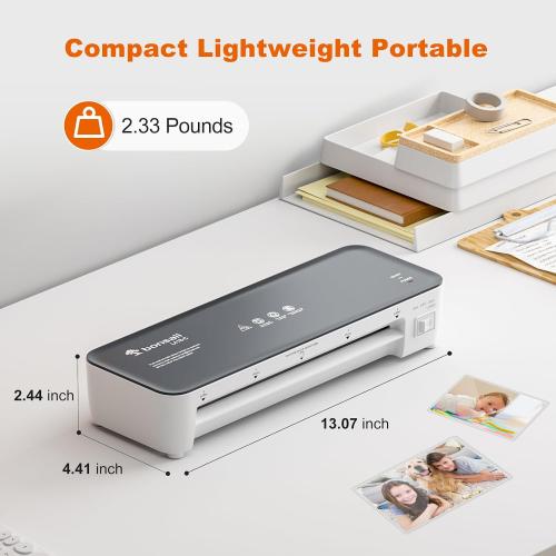 Bonsaii 9 Inch Laminator Machine with 50 Laminating Sheets, Jam-Free Tech