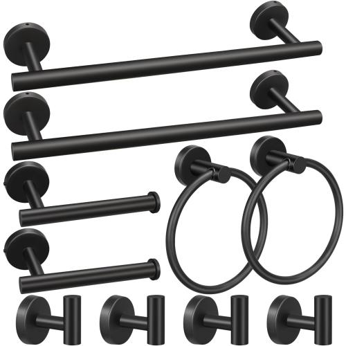 5pcs Matte Black Bathroom Hardware Set