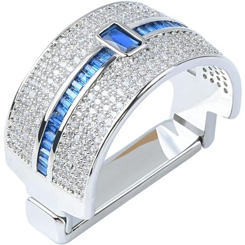 20mm Men's Micro Pave Cubic Zirconia Tie Clips Tie Holder Crystal Necktie Ring Tie Tacks Accessories for Wedding Business