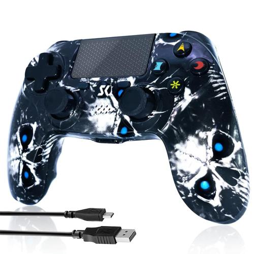 Controller for PS4, Wireless Controller Black for Sony PlayStation 4/Slim/Pro, Remote Control with Double Vibration/6-Axis Motion Sensor/Sensitive Touch Pad/Speaker & 3.5mm Audio Jack/800mAh Battery