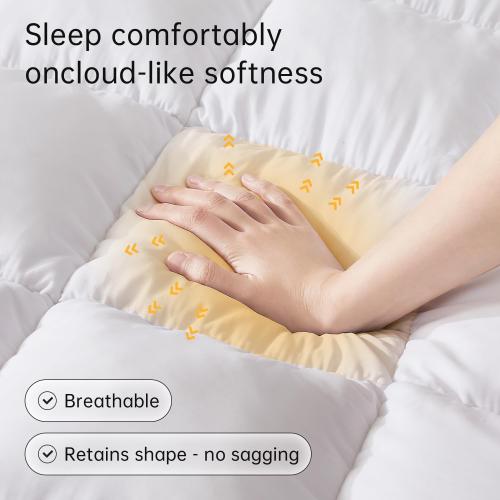 Queen Size Mattress pad inch 60*80 inches Stretchable Pockets, Soft Pillow Top Mattress Pad for Back Pain Relief with Breathable Air Mesh Sides