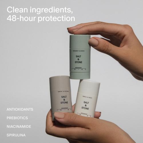 Salt & Stone Aluminum Free Deodorant | Extra Strength 48 Hour Protection for Women & Men | Made with Seaweed Extracts, Niacinamide & Prebiotics | Mini Deodorant Discovery Set