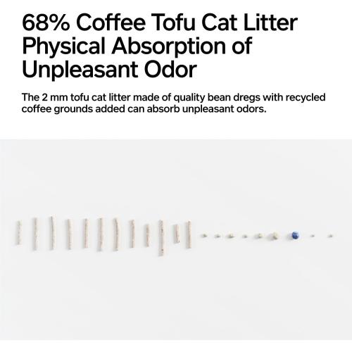 pidan Tofu Cat Litter with Recycled Coffee Grounds,Clumping,Flushable,Ultra Absorbent and Fast Drying, 100% Natural Ingredients Litter,Really Dust-Free,Less Scattering (4 Packs)