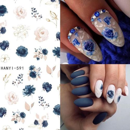 8 Sheets Multicolor Floral Nail Art Stickers & Decals for Nail Art