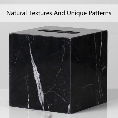 color gray Marble Tissue Box Cover, Square Heavy Duty Napkin Holder, Removable Tissue Box with Acrylic Board Bottom, Premium Napkin Holder for Bathroom, Living Room, Bedroom, Office, Toilet