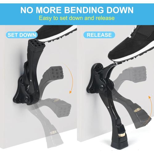 Black Kick Down Door Stoppers for Bottom of Door, Heavy Duty Kickdown Door Stop, Adjustable Door Stoppers, One Touch Kick Down Stopper (4 Inch x 1 Pack)