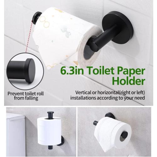 5pcs Matte Black Bathroom Hardware Set