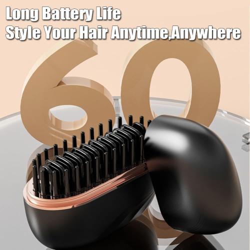 Mini Hair Straightener with 3-Temp Settings & Anti-Scald Shell, Fast Heating 30s Portable Hot Comb for Travel, Frizz Control for All Hair Types(Black)