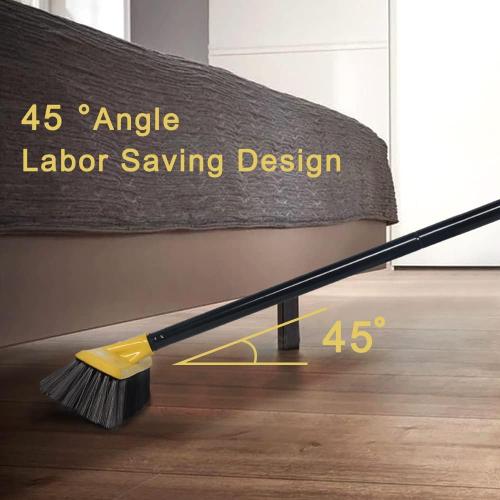 Push Broom with Long Handle, Floor Brush 51.6 inch Soft Bristle Broom 12.2 Wide for Cleaning Bathroom Kitchen Patio Garage Deck Tile