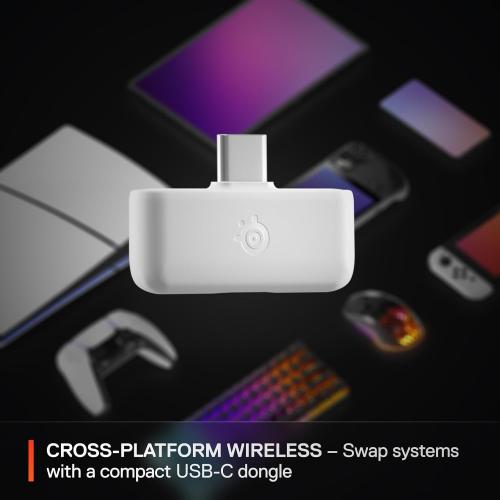 SteelSeries Arctis Nova 5 Wireless Multi-System Gaming Headset — White — Neodymium Magnetic Drivers — 100  Audio Presets — 60 HR Battery — 2.4GHz or BT — Gen2.X Mic — PC, PS5, PS4, Switch, Mobile