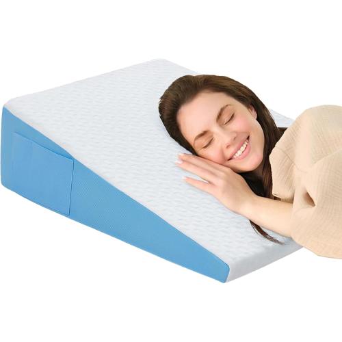 Wedge Pillow for Sleeping, 7.5 Bed Wedge After Surgery, Back Pain Relief, Memory Foam Pillow Triangle Incline Wedge for Back Support, Leg Elevation