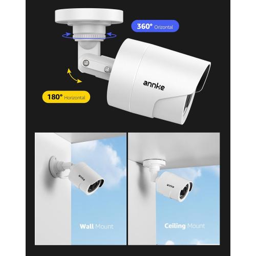 ANNKE 1080p Security Camera 4-in-1 CCTV Bullet Wired Cam, AHD/TVI/CVI/CVBS, Analog Surveillance Video Add–On Cams for Indoor/Outdoor Use, 100ft Clear Night Vision (Power Adapter Not Included)