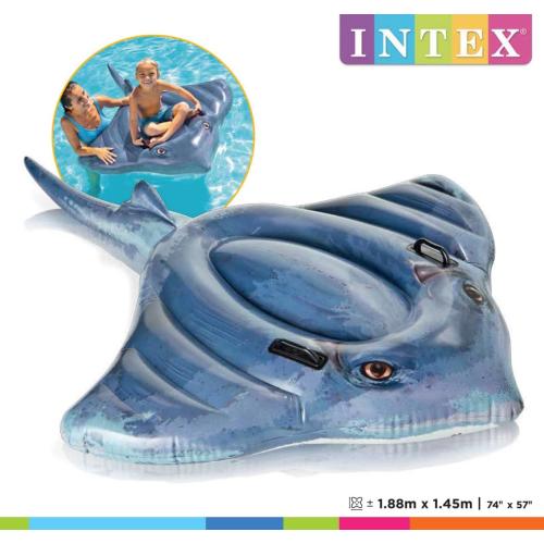 Color Blue Intex Stingray Ride-On Inflatable Swimming Pool Beach Float Toy -57550NP