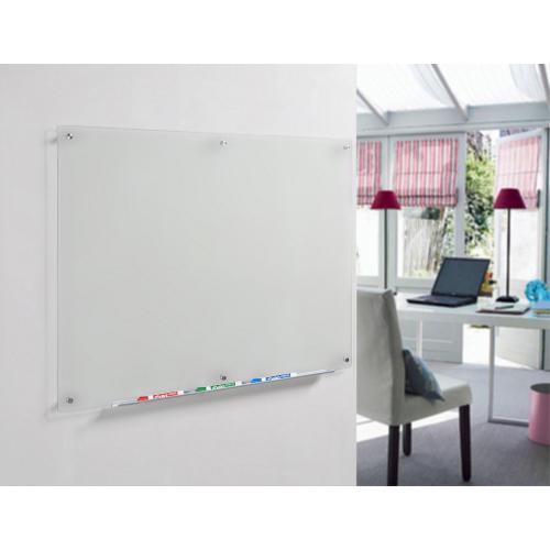 Audio-Visual Direct Frosted Glass Dry-Erase Board Set - 45 x 30 - Includes Hardware & Marker Tray (Non-Magnetic)