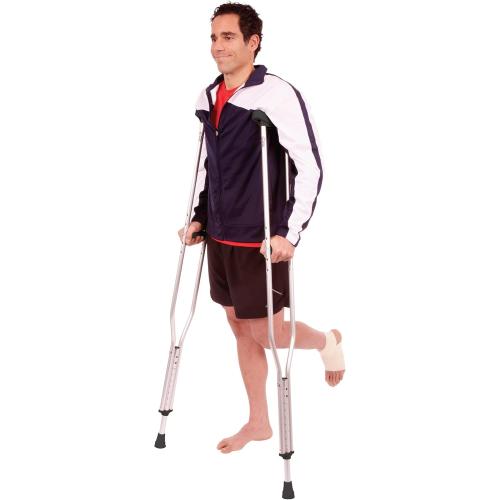 Carex Folding Aluminum Under Arm Crutches for Adults 4'11 to 6'1, 2 Lightweight Crutches Included, Universal for Walking, Walking Aid for Kids, Adults & Seniors, Includes Padded Underarm Cushions